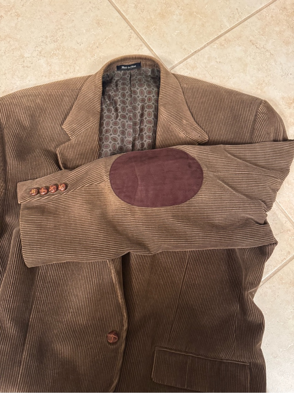 Ralph Lauren Tan Corduroy Sport Coat with Brown Elbow Patches